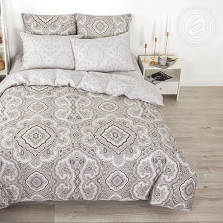 Поплин элегант, орнамент. Цвет бежевый.