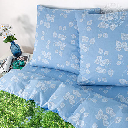 Поплин белая березонька, пейзажи. Цвет зеленый. Компаньон