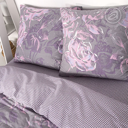 Поплин мануэла, цветы. Цвет розовый. Компаньон