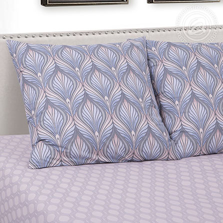 Поплин каскад, узоры. Цвет голубой. Компаньон