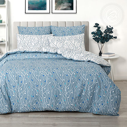 Поплин терри, узоры. Цвет синий. Основная