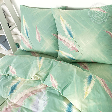 Поплин астильба, пейзажи. Цвет зеленый. Компаньон