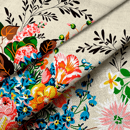 Рогожка 29338, цветы. Цвет розовый. Вид 2