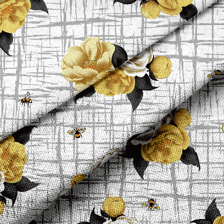 Рогожка 29339, цветы. Цвет белый.