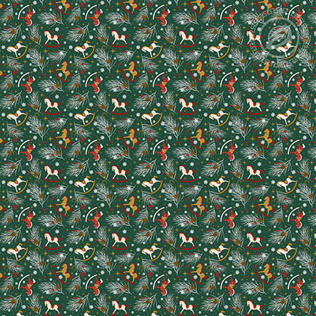 Рогожка лошадки, новогодний. Цвет зеленый.