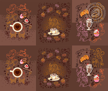 Рогожка бариста, натюрморт. Цвет коричневый.