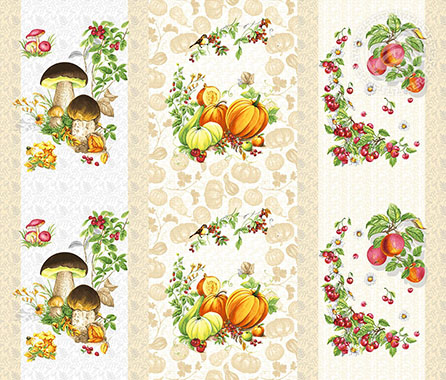 Рогожка дары осени, натюрморт. Цвет бежевый.