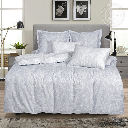 Сатин афина, вензель. Цвет белый. Основная