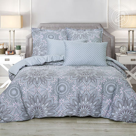 Сатин династия, орнамент. Цвет серый. Основная