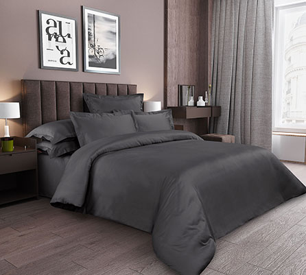 Сатин графитовый 86, однотонный. Цвет серый.