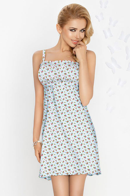 Ситец 18509, цветы. Цвет синий. Вид 1