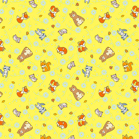 Ситец 21289, тематический. Цвет желтый. Вид 2