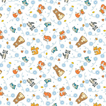 Ситец 21289, тематический. Цвет голубой. Вид 3