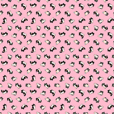 Ситец 29150, животные. Цвет розовый. Вид 2