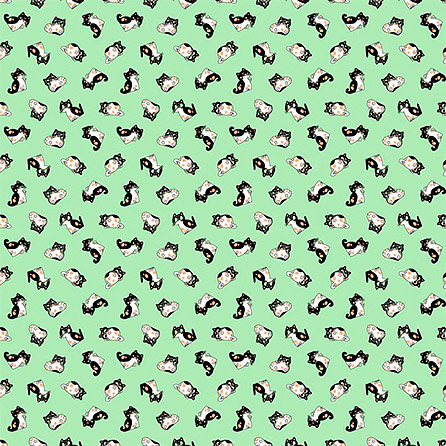 Ситец 29150, животные. Цвет зеленый. Вид 3