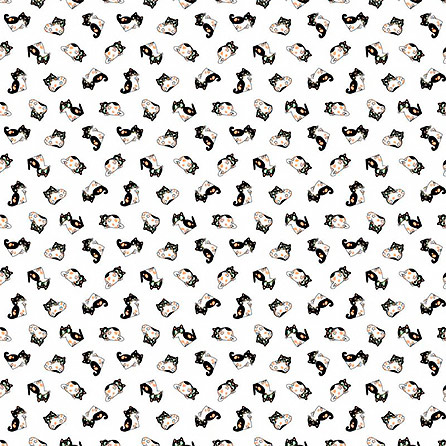 Ситец 29150, животные. Цвет белый. Вид 5