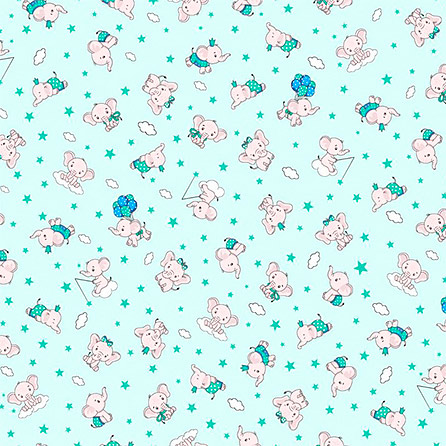 Ситец 29153, тематический. Цвет голубой. Вид 2