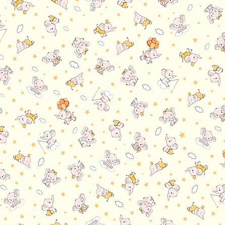 Ситец 29153, тематический. Цвет молочный. Вид 3