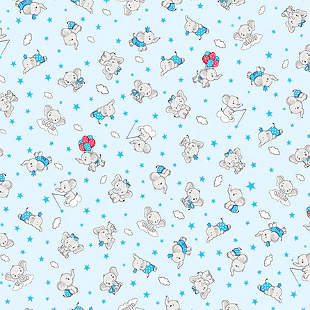 Ситец 29153, тематический. Цвет голубой. Вид 5