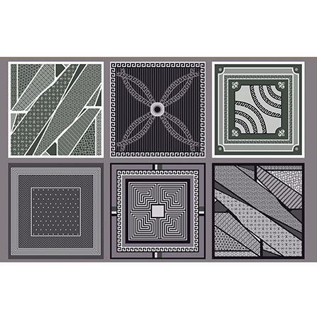 Ситец 29329, орнамент. Цвет серый. Вид 3