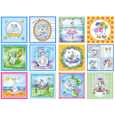 Ситец 29331, животные. Цвет голубой.