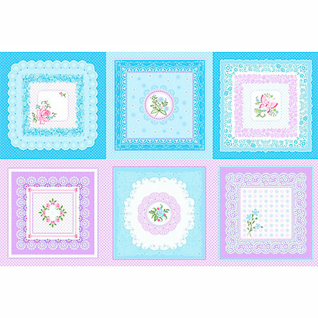 Ситец 5485, цветы. Цвет голубой.