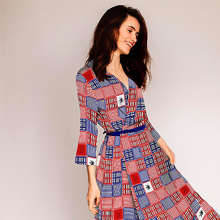 Теплый хлопок 29066, клетка. Цвет красный.