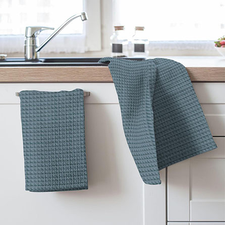 Вафельное полотно 29306, однотонный. Цвет голубой. Вид 2