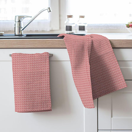 Вафельное полотно 29306, однотонный. Цвет розовый. Вид 5