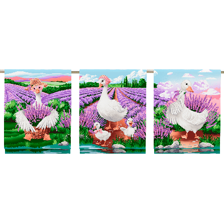 Вафельное полотно 29455, животные. Цвет фиолетовый.