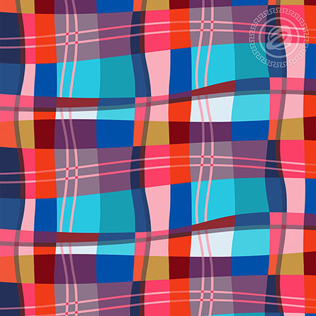 Вафельное полотно каледония, клетка. Цвет красный.