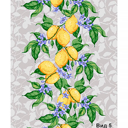 Вафельное полотно 1848, цветы. Цвет желтый. Вид 5
