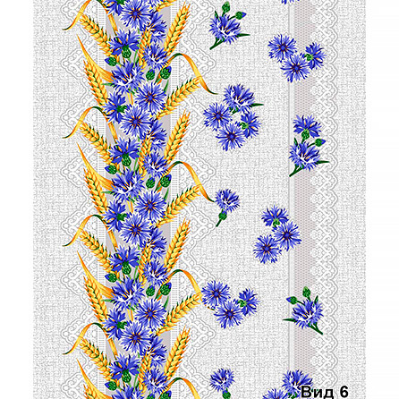Вафельное полотно 1848, цветы. Цвет сиреневый. Вид 6